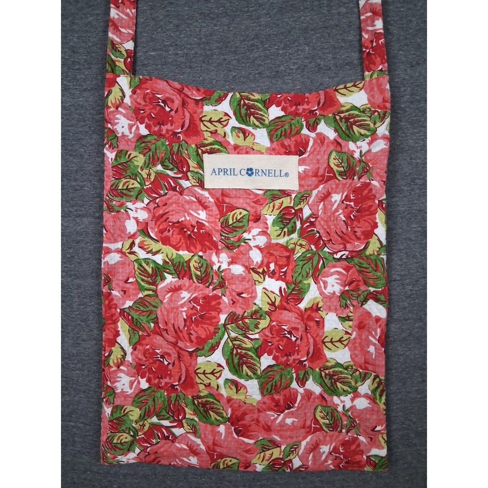April Cornell Tote Bag Cross Body Floral Woven Cotton Coastal Garden Cottage Cor